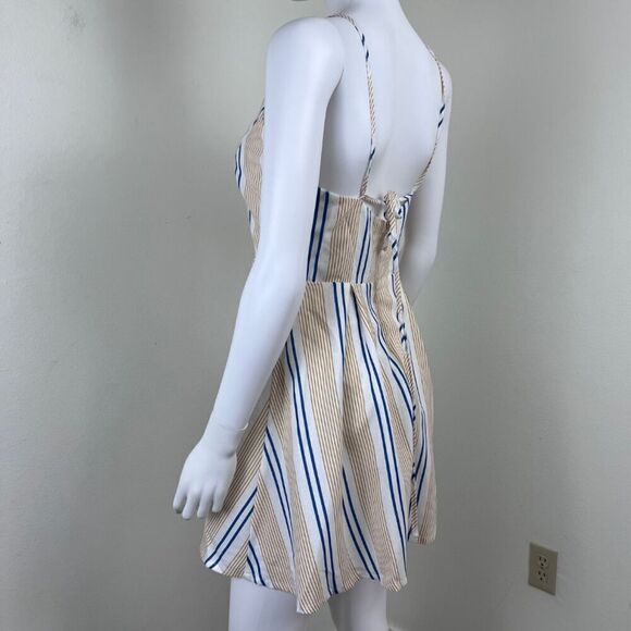 J.O.A She's Like The Wind Women Size S Striped Cutout Skater Mini Dress Resort - Picture 14 of 14